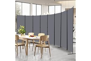 HOMSCREENER Room Divider and Folding Privacy Screens， 8 Panel Wide Room Divider Wall Screen for Room Separtition, Partition Room Dividers Fabric Panel Wall Dividers Freestanding for Office, Bedroom, Studio Dorm