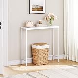 HOOBRO Slim Console Table White Metal Frame 75x24x75 cm EWW75XG01 view 4
