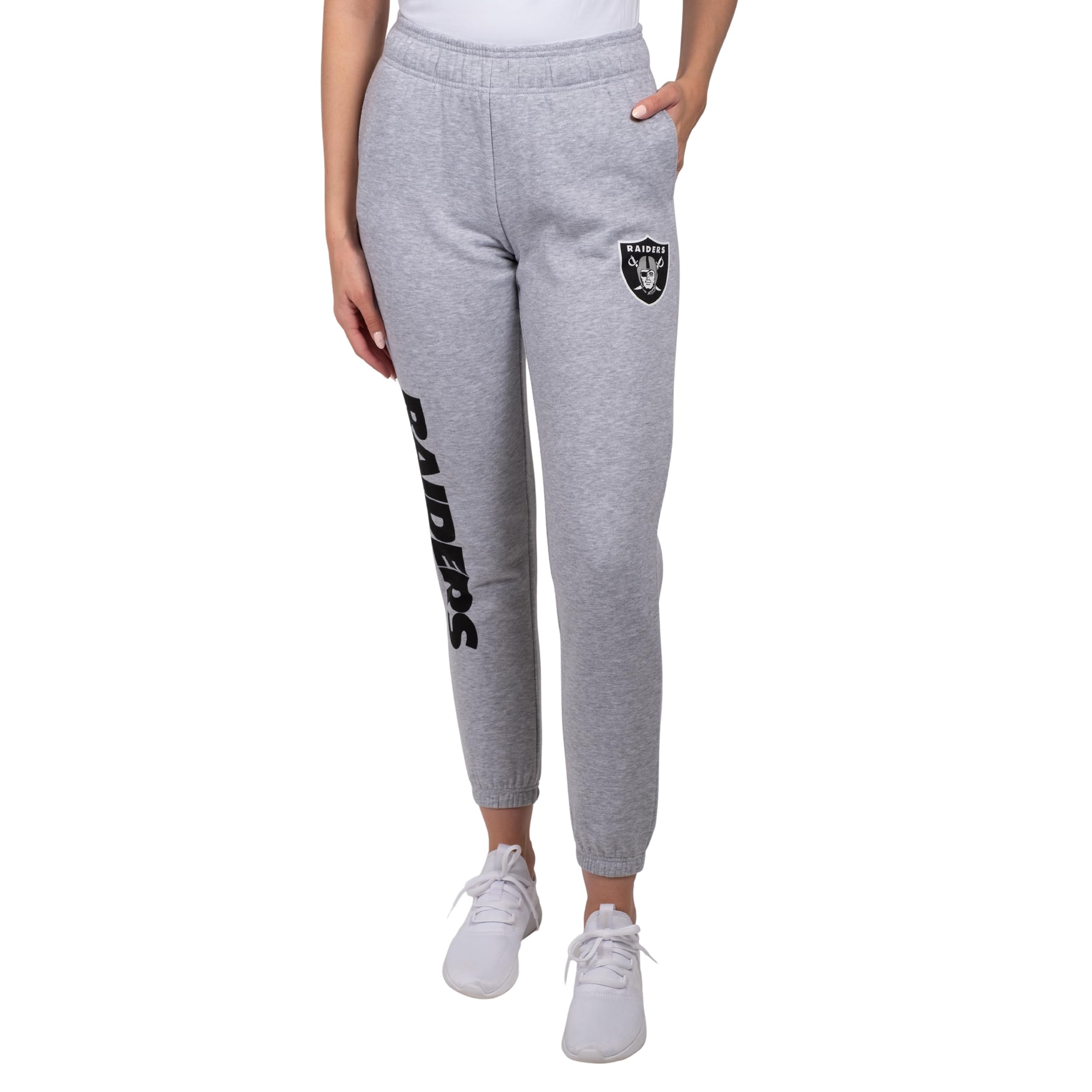 Ultra Game NFL Official Women's Super Soft Fleece Jogger Sweatpants, Las Vegas Raiders, Heather Grey, XX-Large Image