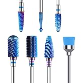 MelodySusie 7pcs Tungsten Carbide Nail Drill Bits Set, 3/32 Inch, Blue | For Acrylic Gel Nail Polish &amp; Hard Gel Removal, Fit Nail Drill Efile, Manicure Pedicure Salon Nail Tools