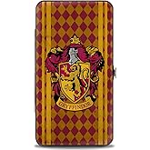 Buckle-Down Hinge Wallet - GRYFFINDOR, Crest Stripes/Diamonds Red/Golds, 7" x 4"
