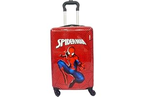 Fast Forward 20 Inches Spiderman Suitcase For Kids - Hard Sided Tween Spinner Travel Trolley Kids Suitcase For Boys With Wheels