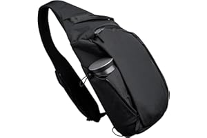 ALPAKA Metro Crossbody Left Shoulder 7.5L - Crossbody Bag Men,Sling Backpack - Fits 11" Tablet - Single Shoulder with YKK Zipper - Expandable Water Bottle Pocket - Phone Sleeve- Black Axoflux 210D