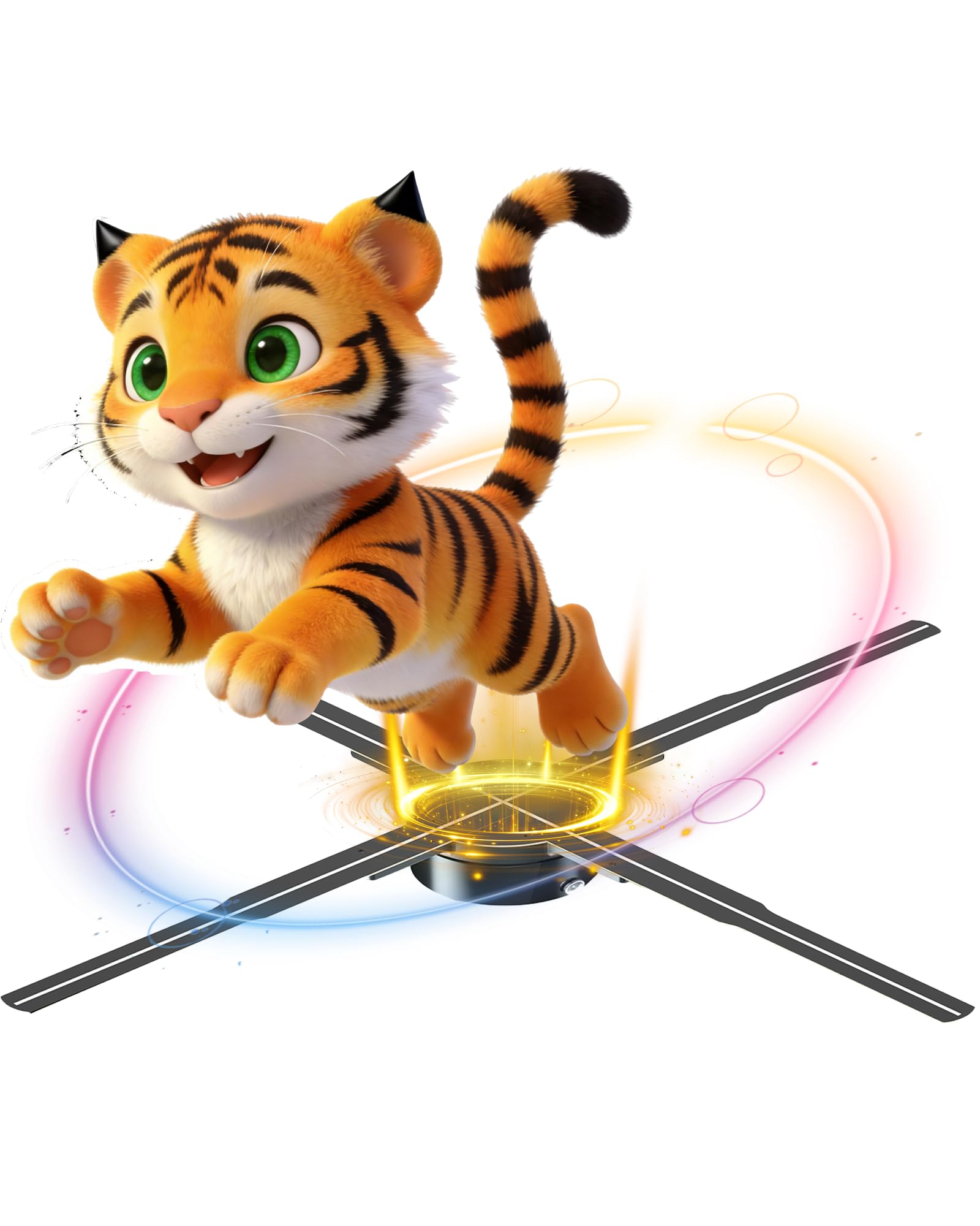 Photo 1 of 3D Hologram Fan, 26 inch Hologram Fan Support App/Remote/Bluetooth/WIFI, Holographic Display with HD LED 2000*1536PX Resolution Picture Spinner for Business,Shop,Christmas,Halloween (65cm, 8G)