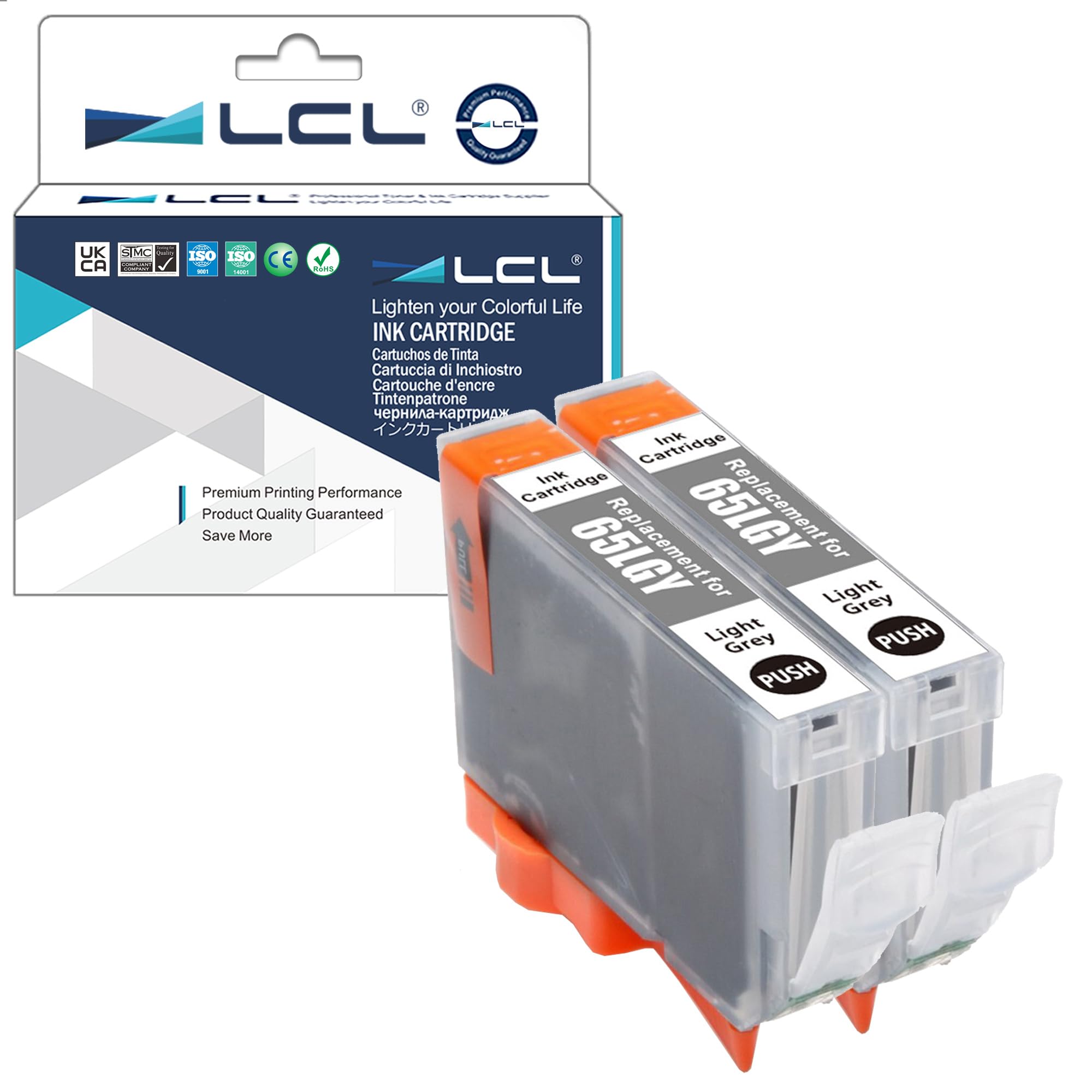 LCL Compatible Ink Cartridge CLI65 CLI-65 LGY CLI-65LGY (2-PACK LGY) Replacement for Canon PIXMA PRO-200