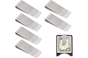 YENOVO 6 Pcs Money Clip for Men, Cash Clip, Slim Wallet Stainless Steel Credit Business Card Holder, Mens Minimalist Wallet (Silver)