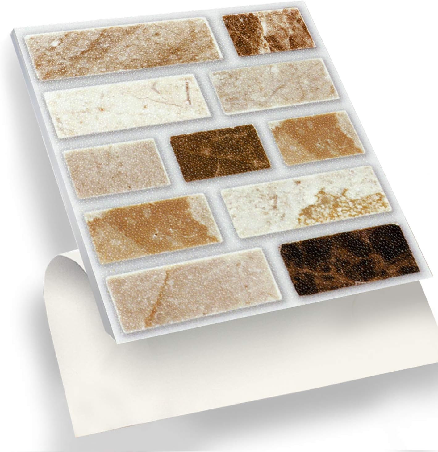 18 SELF ADHESIVE TILES STONE TABLET TILES 4" x 4" (10cm x 10cm), 1mm