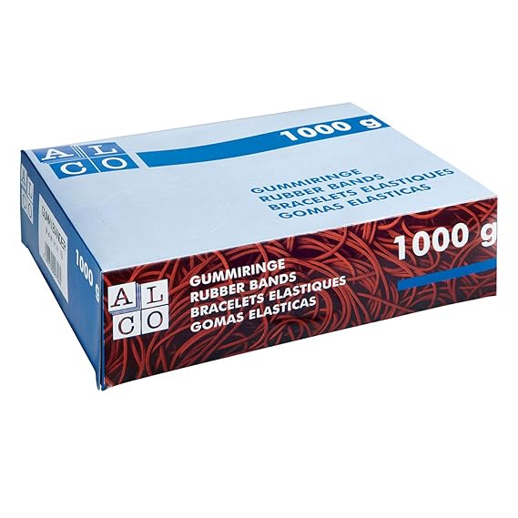 Alco-Albert 759 Gummibänder, 100 x 5 mm, 1 kg, rot