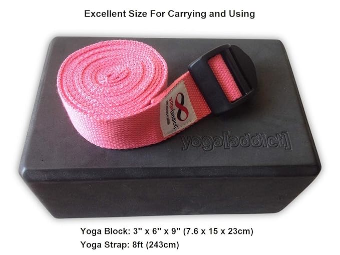 Yoga Pilates Set YogaAddict Cork or Foam Yoga Blocks 2 Pack and Yoga