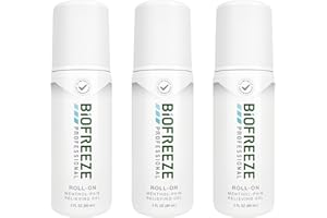 Biofreeze Professional Pain Relief Roll On for Knee, Neck, Hip, Joint, & Shoulder, Simple Backache Pain Reliever, Sore Muscle Relief, Roll-On Menthol Gel 3 Fl Oz (Pack of 3)
