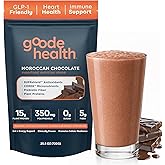 Goode Health Meal Replacement Shake, Moroccan Chocolate - 15g Plant-Based Vegan Protein Powder - High Fiber Meal Replacement 