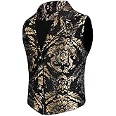 stmoitz Mens Victorian Steampunk Vest Gothic Corset Waistcoat Masquerade Outfit Dress Jacquard Goth Suit Costume