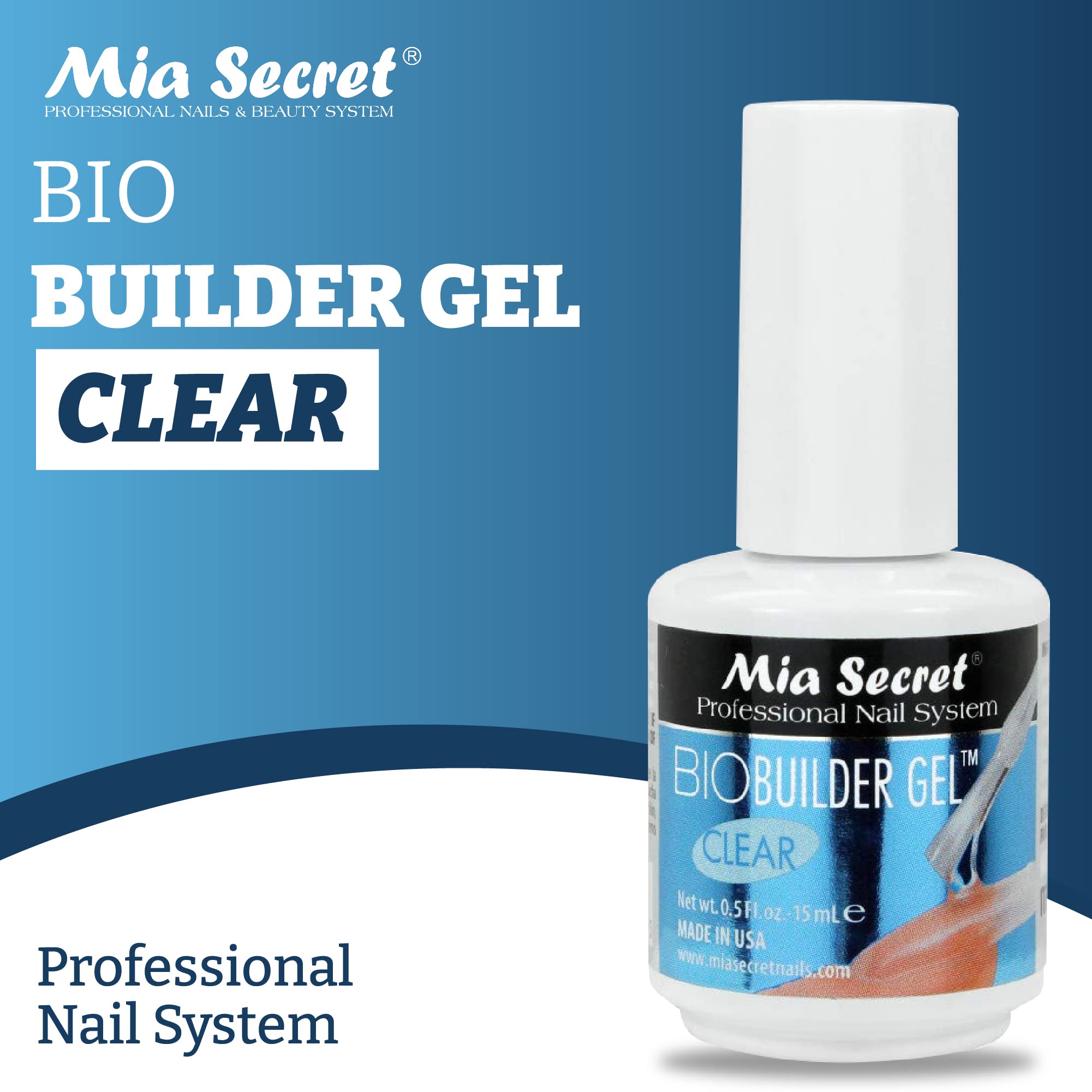 Mia Secret Clear Brush-on Nail Sculpting Gel, 0.5 oz - Biobuilder Clear Builder Gel in a Bottle For Nail Extensions and Natural Nails - Image 3
