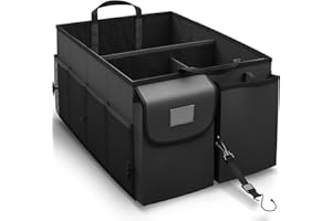 Miloll Collapsible Car Trunk Organizer - SUV & Car Storage, Multi-Compartment, Black