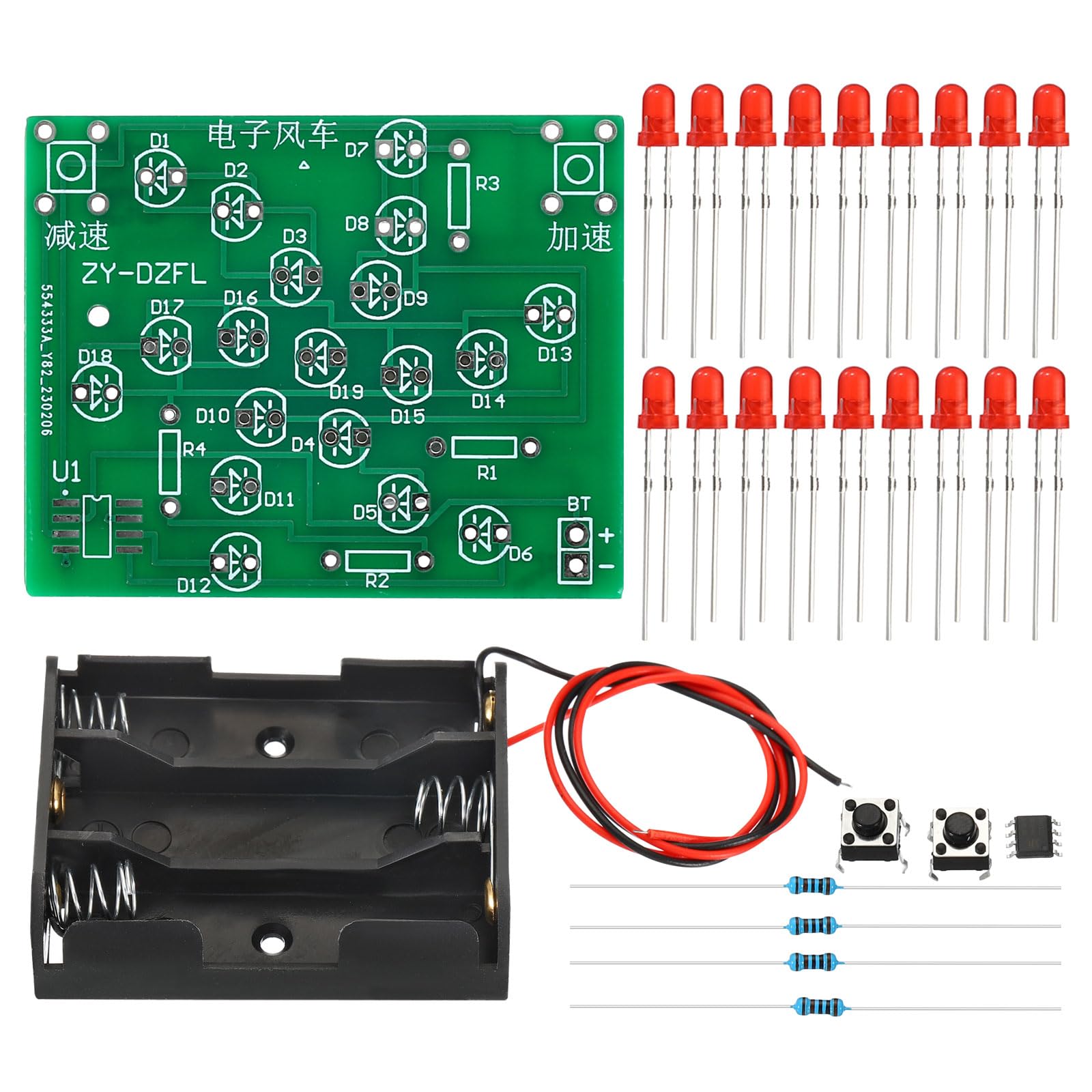 PATIKIL Soldering Practice Board, 1 Set Electronics Kit Prototype PCB Board DIY Welding Circuit LED Rotating Windmill SMT/SMD for Beginner Teaching Experiment