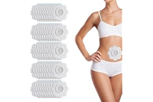 50PCS Organic Castor Oil Pack Wraps for Belly Button - flower-Shaped Self-Adhesive Disposable Pads | Hypoallergenic Spunlace 