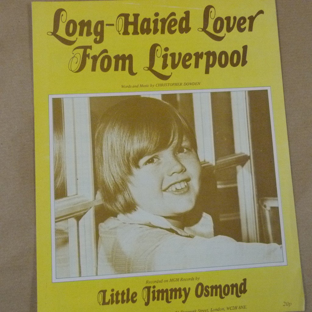 Song Sheet Long Haired Lover From Liverpool Little Jimmy Osmond