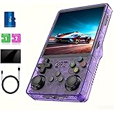 Ugtenversi R36Plus Retro Handheld Game Console , Portable,ArkOS System,15,000+ Classic Games, 4.0" IPS Screen, 26+ Emulators (Transparent Purple)