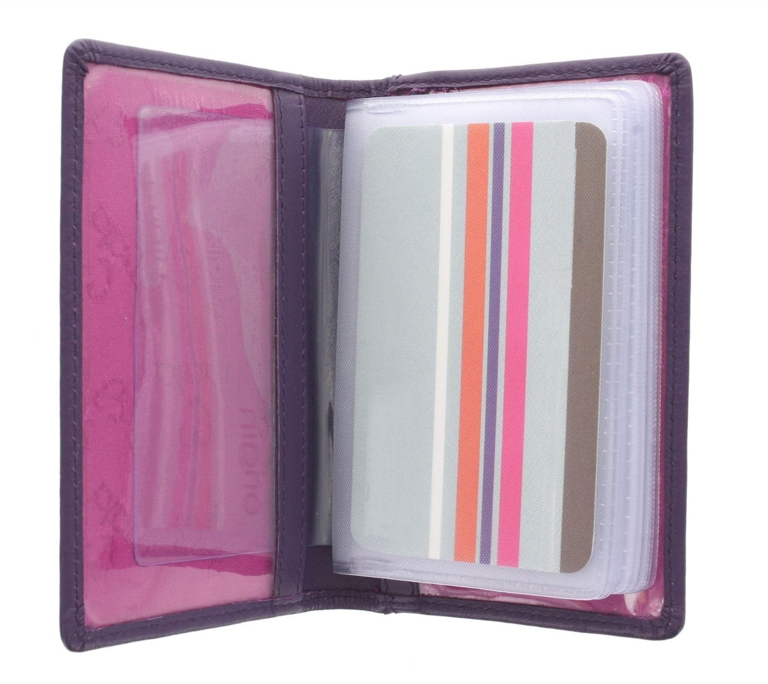 Mal Leather Credit Card Holder Holds 12 Cards Purple Amazon.co.uk