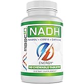 MAAC10 Energy Booster - with NADH, Caffeine & Coq10 Fast Acting Chewable Tablets - Great for Fatigue, Energy & Mental Focus.