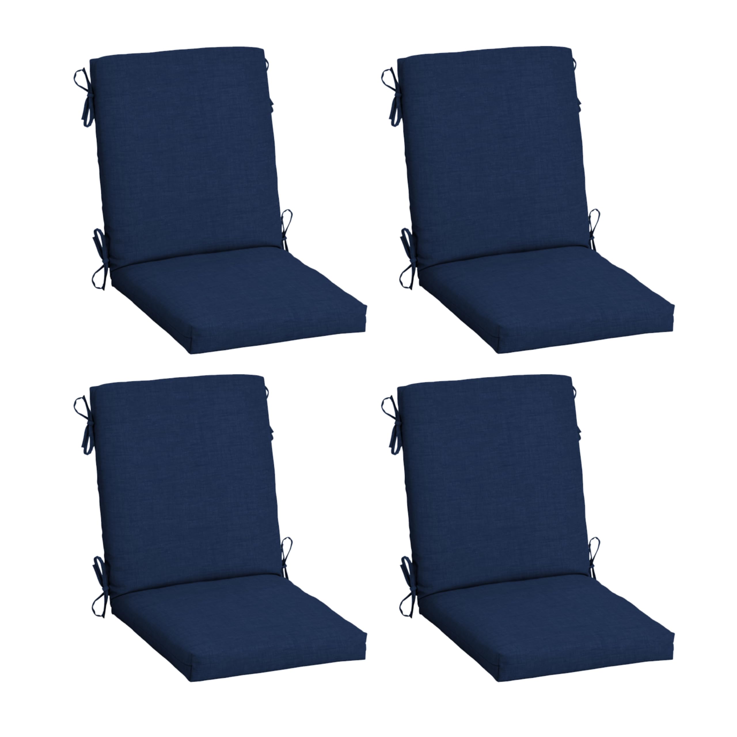 Arden 4-Pack Outdoor Patio Dining Chair Cushion, 20x44, Rain-Proof Seat Pad, Fade-Resistant Outdoor Cushion Sapphire Blue Leala Image