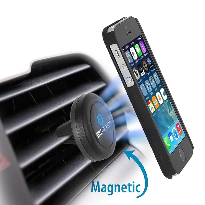 best gift ideas for boyfriend on christmas, WizGear Universal Air Vent Magnetic Car Mount Holder with Fast Swift-Snap Technology for Smartphones and Mini Tablets, Black 