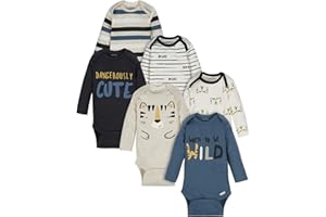 Onesies Brand, Unisex Baby, 6-Pack Long Sleeve Bodysuits