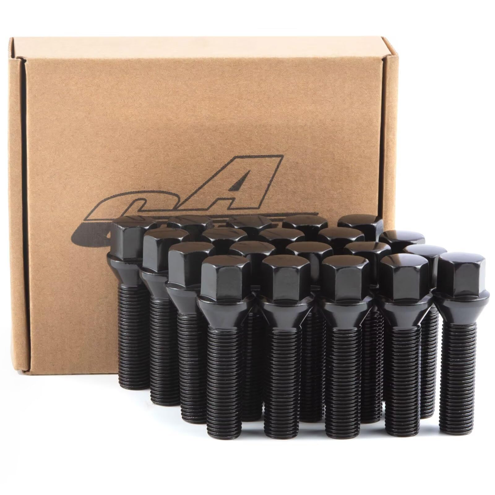 Photo 1 of GAsupply 14x1.5 40mm Shank Lug Bolts, Fit for X3 E83, for X5 E53, for 7 Series E6x, 20pcs Black Conical Seat 61mm Tall Lug Studs for Wheel Spacers, 17mm Hex, 40mm Thread Length Extended Wheel Hub Bolt