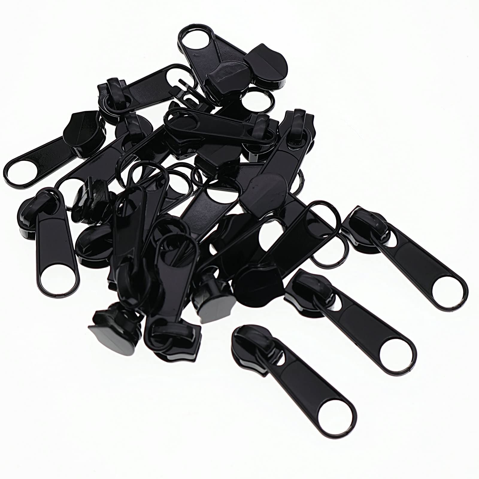 Leekayer 50PCS #5 Black Pulls for Nylon Coil Zippers Metal Zipper Sliders for Jacket Luggage Purses Bags Bulk(Black) Metal Slider for Zipper