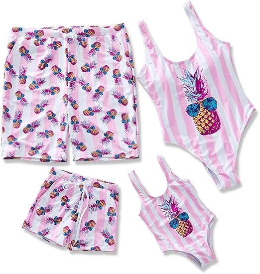 baby boy and dad matching swimwear