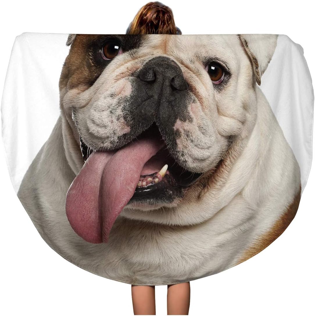 english bulldog beach towel