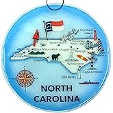 Ruth's Ethical Goods North Carolina State Map Christmas Tree Ornament - Art Glass Light Catcher