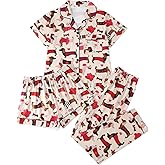 SOLY HUX Women's Button Down Pajamas for Women Set Shorts Pants Short Sleeve Pjs Sleepwear 3 Piece Loungewear