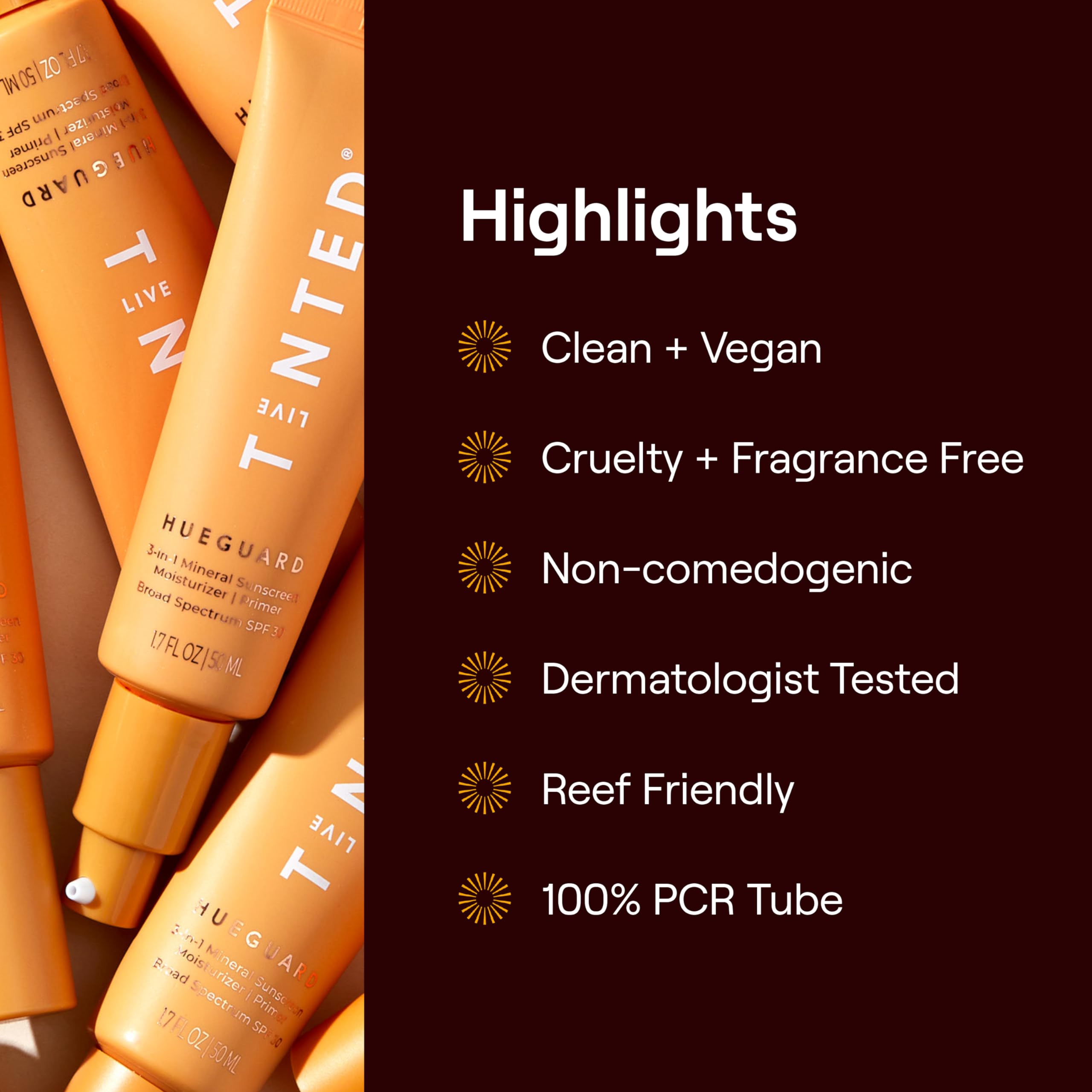 Live Tinted Hueguard® 3-in-1 Mineral Sunscreen, Moisturizer, & Primer for Face and Body - Hydrate and Protect the Skin Year Round - SPF 30 to Protect Against UVA/UVB Rays, 1.7 Fl Oz