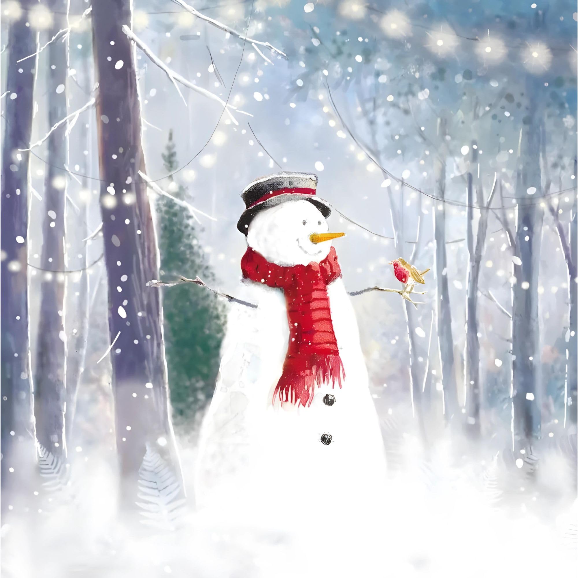 GBCC Charity Christmas Cards Pack of 10 - Charity Christmas Cards with Snowman and Robin Scene - Eco-Friendly Xmas Cards Multipack with Envelopes