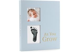 LONLAT Keepsake Baby Memory Book for Boy or Girl - First 5 Year Baby Journal - Gender Neutral Baby Gift - Scrapbook or Photo Album for New Parents - Record Every Milestone from Birth to Age 5 (Light Blue)