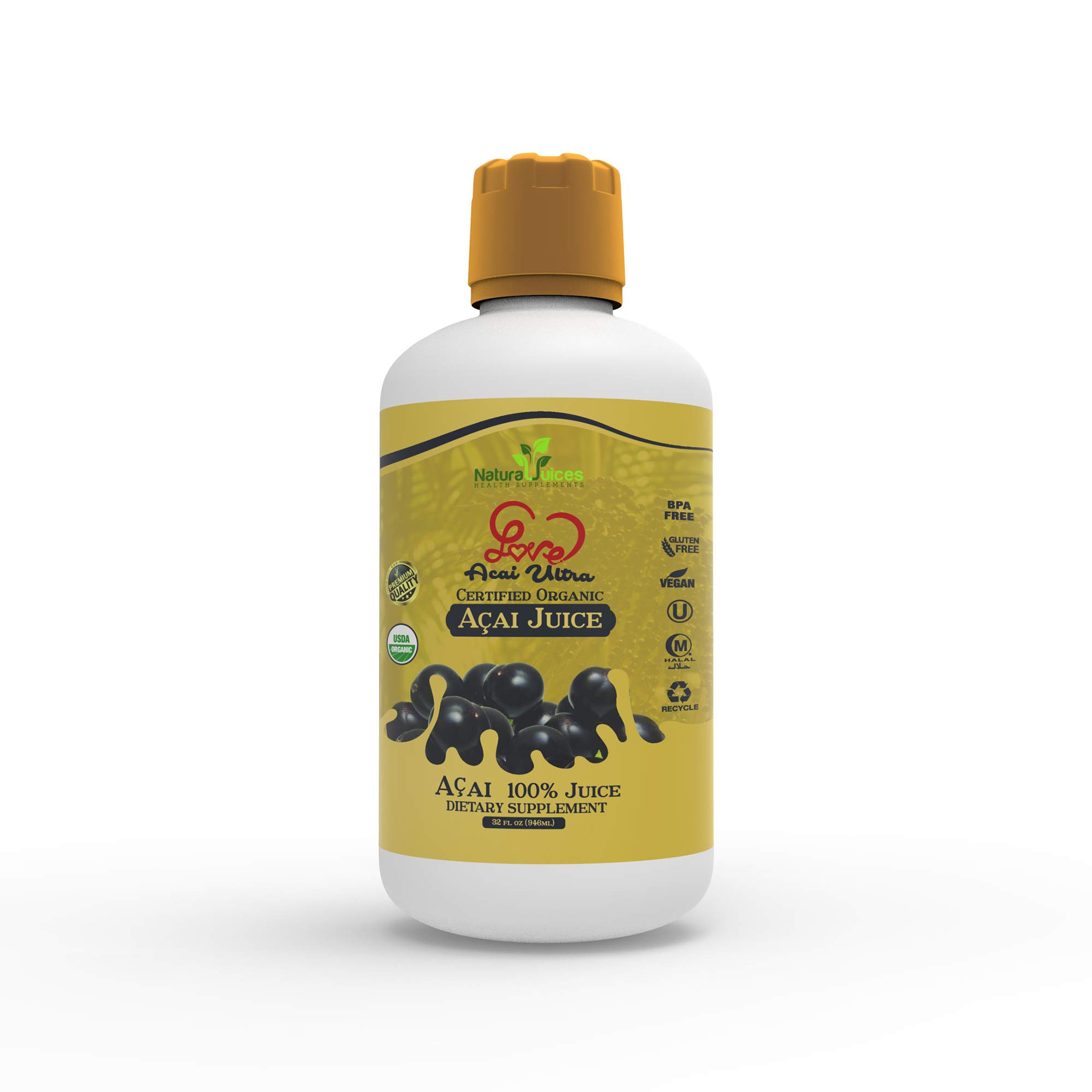 NaturalJuices Organic Certified LoveAcai Ultra - Pure Acai Berry Juice (946mL)