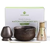 Ochcahser Matcha Set, Japanese Tea Set Includes Matcha Bowl with Spout, Matcha Whisk Holder (chasen), Bamboo Matcha Whisk and Bamboo Scoop, Ceramic Matcha Kit for Tea Lovers