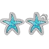 SCZKLAQ Starfish Earrings for Women 925 Sterling Silver Starfish Stud Earrings Ocean Starfish Jewelry for Women