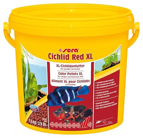 sera Cichlid Red XL ein Hauptfutter für größere carnivore Cichliden wie z.B. Oscar o. Fontosa mit Präbiotika für verbesserte 