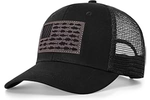 NAICISSISM American Fish Flag Trucker Hats - Fishing Gifts for Men - Outdoor Snapback Fishing Hats Perfect for Camping and Daily Use