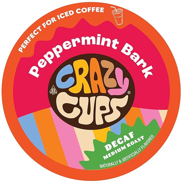 CRAZY CUPS DECAF PEPPERMINT BARK FLAVORED COFFEE PODS,...
