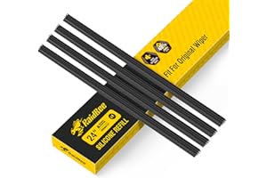 RAIDBEE 4PC Silicone Wiper Blade Refill,Adjustable Universal Replacement Wiper Blade Refill Replacement for Tesla,Toyota,Hyundai,Honda Front & Rear Windshield Wiper Baldes (24")