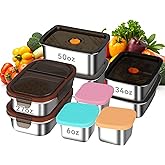 YUANYE 9 Pack 50/34/27/6oz Stainless Steel Food Storage Containers Sets, Leak-Proof Airtight Lunch Box with Lids, Small Snack Containers Oven/Dishwsher/Freezer Safe for Meal Prep, School, Work, Picnic