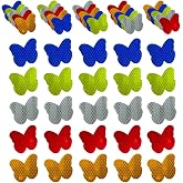 50pcs Warning Butterfly-Shaped Reflective Decals, Waterproof Reflector Tapes Safety Stickers for Night Visibility on Motorcycle, Bicycle, Car
