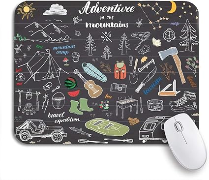 Amazon Ecomaomi 可愛いマウスパッド キャンプハイキングスケッチ落書き山テントラフトグリル滑り止めゴムバッキングコンピュータマウス パッドノートブックマウスマット Ecomaomi マウスパッド 通販