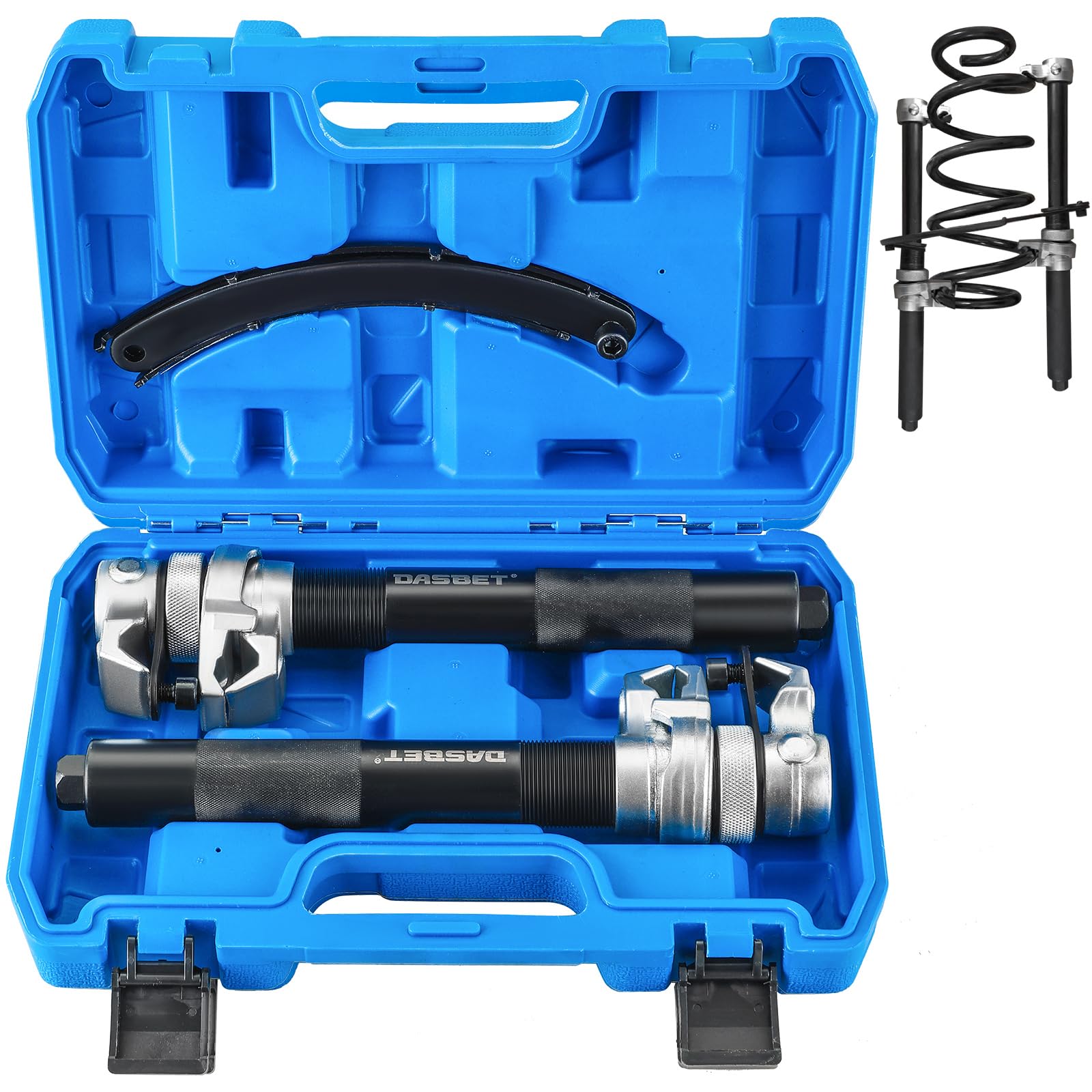 DASBET Coil Spring Compressor Tool Coil Spring Clamps Strut Spring Compressor Tool Set Coil Strut Spring Compressor Clamps Tool Set with Safety Guard - 2200lb Capacity - 11in Jaw Opening