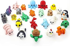 NEXT STOP M 25PCS Animals Figures, Mini 3D Printed Animals Fidget Toys for Halloween, Fun Party Favors for Kids, Unique Birthday Gift, Classroom Rewards, 3D Printed Desk Pets Articulated Toy