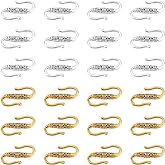 PH PandaHall 100pcs S-Hook Clasps, Tibetan Alloy Toggle Clasps S-Shaped Wire Hook Clasp Jewelry Connectors for Choker Necklace Charms Bracelet Key Chains