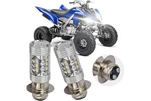USTPO 2Pcs 80W Super White LED Bulbs P15D H6M for ATVS YFM350 400 450 660 700 Raptor Blaster 200 350 YFZ 450 TRX 400EX LTZ400